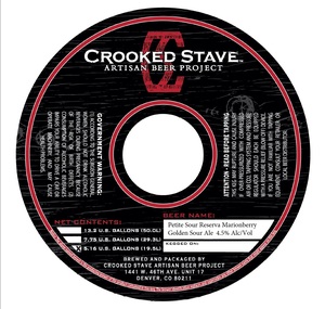 Crooked Stave Artisan Beer Project Petite Sour Reserva Marionberry