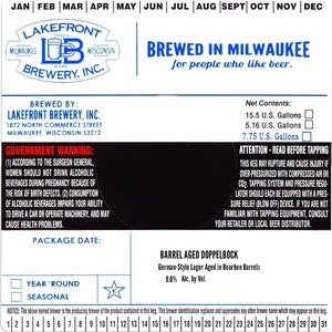 Lakefront Brewery, Inc. Barrel Aged Doppelbock November 2017