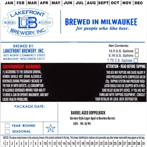 Lakefront Brewery, Inc. Barrel Aged Doppelbock