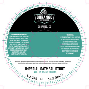 Durango Brewing Co Imperial Oatmeal Stout November 2017