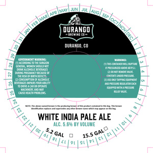 Durango Brewing Co White India Pale Ale November 2017