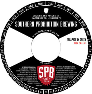 Southern Prohibition Brewing Escapade In Green November 2017
