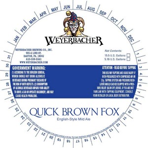 Weyerbacher Brewing Co. Quick Brown Fox November 2017