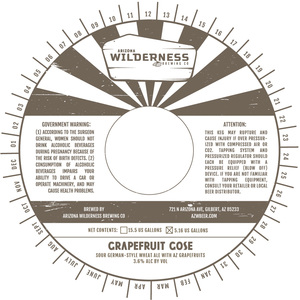 Arizona Wilderness Brewing Co. Grapefruit Gose