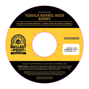 Ballast Point Tequila Barrel Aged Barmy November 2017