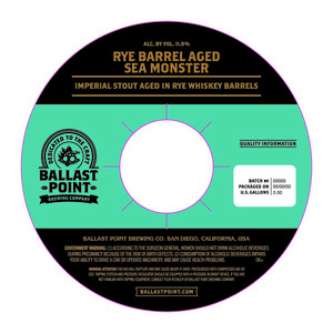 Ballast Point Rye Barrel Aged Sea Monster November 2017