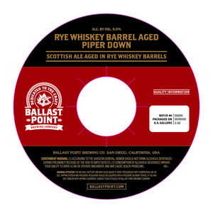 Ballast Point Rye Whiskey Barrel Aged Piper Down