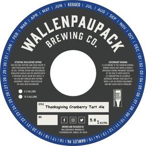 Wallenpaupack Brewing Company Thanksgiving Cranberry Tart Ale