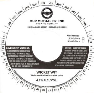 Wicket Wit Ale Brewed With Coriander Spice
