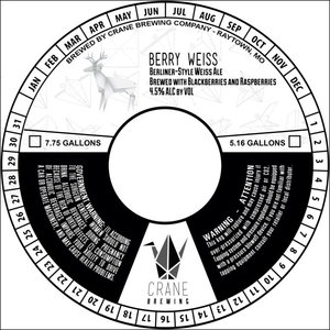 Crane Brewing Berry Weiss November 2017