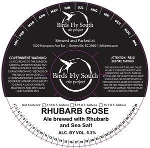 Birds Fly South Ale Project Rhubarb Gose