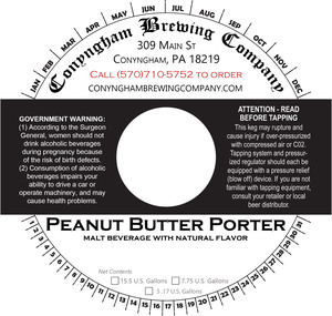 Conyngham Brewing Company Peanut Butter Porter November 2017