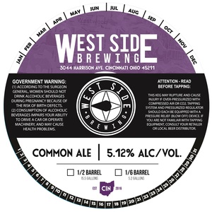 West Side Brewing Common Ale December 2017