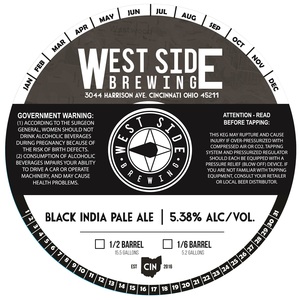 West Side Brewing Black India Pale Ale December 2017