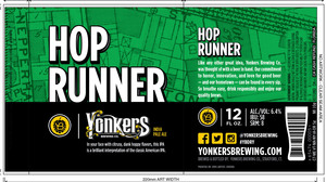 Yonkers Brewing Co. India Pale Ale Hop Runner IPA December 2017