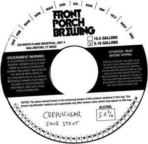 Crepuscular Sour Stout December 2017