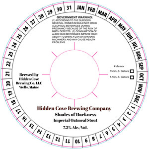 Hidden Cove Brewing Co. Shades Of Darkness January 2020