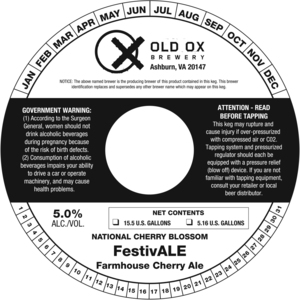 Old Ox Brewery National Cherry Blossom Festivale Farmhouse Cherry Ale January 2020