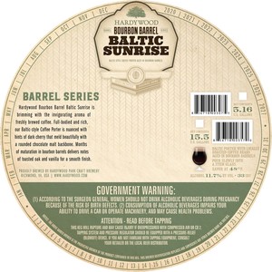 Hardywood Park Craft Brewery Bourbon Barrel Baltic Sunrise