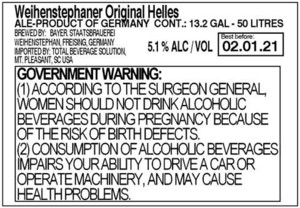 Weihenstephaner Original Helles January 2020
