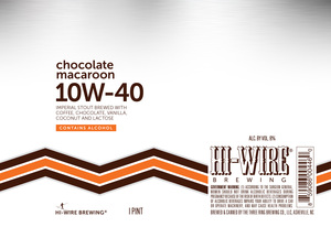 Hi-wire Brewing Chocolate Macaroon 10w-40
