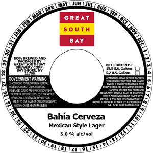 Great South Bay Brewery BahÍa Cerveza Mexican Style Lager January 2020