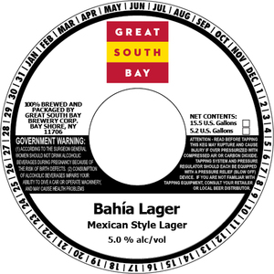 Great South Bay Brewery BahÍa Lager Mexican Style Lager January 2020