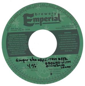 Brewery Emperial Ginger Shandy - Citrus Beer Brewed With Ginger And Lemon