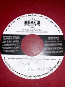 Brotherton Brewing Company Crack Of Dawn Stout