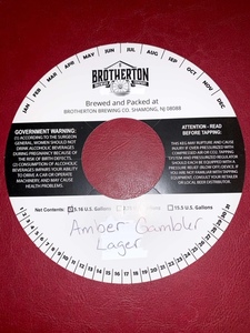 Brotherton Brewing Company Amber Gambler Lager