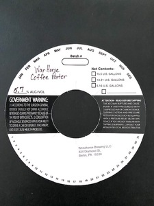 Whitehorse Brewing LLC Warhorse Coffee Porter February 2020