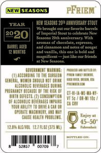 Pfriem Family Brewers New Seasons 20th Anniversary Stout