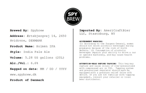 Spybrew Holmen IPA January 2020