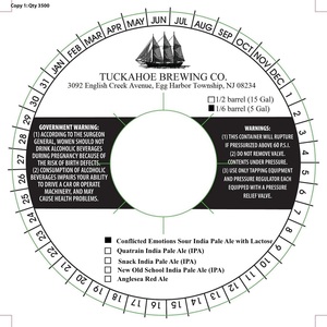 Tuckahoe Brewing Company Conflicted Emotions Sour India Pale Ale With Lactose