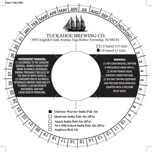 Tuckahoe Brewing Company Glorious Warrior India Pale Ale January 2020