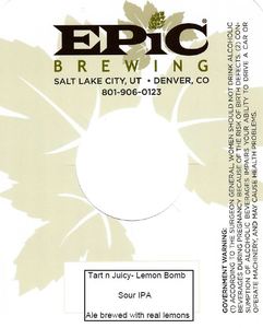 Epic Brewing Tart N Juicy- Lemon Bomb January 2020