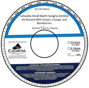Catawba Brewing Co Catawba Small Batch Sangria Zombie Ale Brewed With Grapes, Orange, And Blackberries January 2020