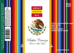 Great South Bay Brewery BahÍa Cerveza Mexican Style Lager January 2020