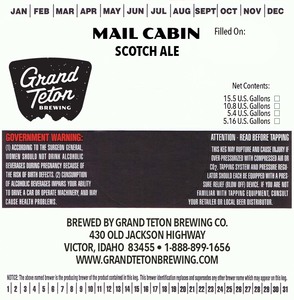 Grand Teton Brewing Mail Cabin February 2020
