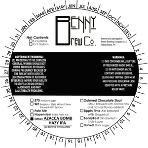 Benny Brew Co Azacca Bomb February 2020