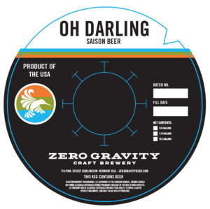 Zero Gravity Craft Brewery Oh Darling February 2020