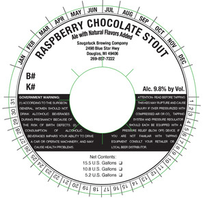 Saugatuck Brewing Co Raspberry Chocolate Stout February 2020