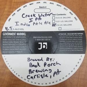 Back Porch Brewing Creek Water IPA - India Pale Ale