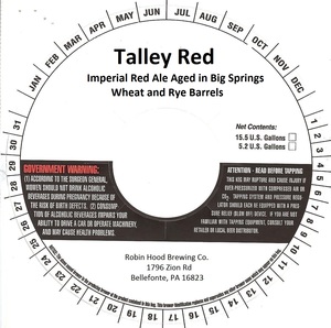 Robin Hood Brewing Co Talley Red