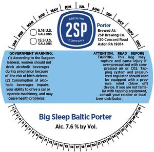 2sp Brewing Company Big Sleep Baltic Porter