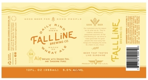 Fall Line Brewing Company Daily Rind Wheat Ale February 2020