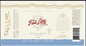 Fall Line Brewing Company Fall Line Lager February 2020