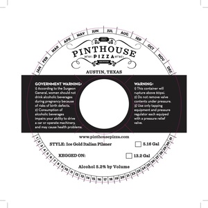 Pinthouse Pizza Ice Gold Italian Pilsner
