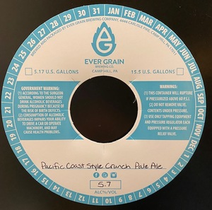 Ever Grain Brewing Co. Pacific Coast Style Crunch Pale Ale