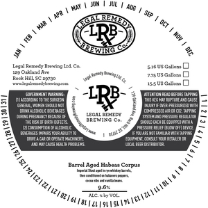 Legal Remedy Brewing Co. Barrel Aged Habeas Corpus